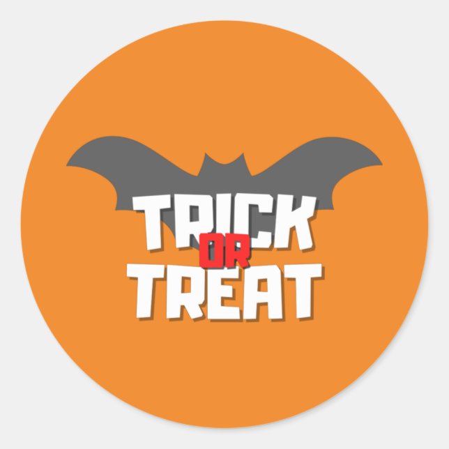Trick oder Treat Halloween Runder Aufkleber (Vorderseite)