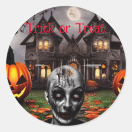 Trick oder Treat Halloween Runder Aufkleber