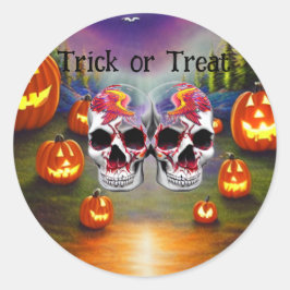 Trick oder Treat Halloween Runder Aufkleber