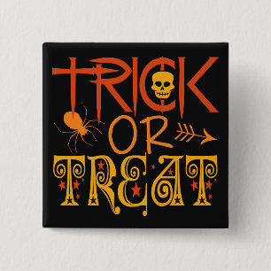 Trick- oder Treat-Halloween-Schaltflächen Button