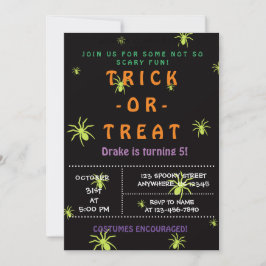 Trick oder Treat, Halloween Spinnen, Spooky Einladung