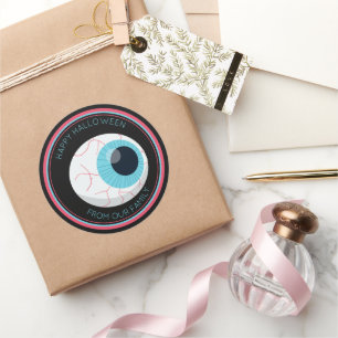Trick oder Treat Halloween Spooky Creepy Eyeball Runder Aufkleber