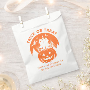 Trick oder Treat Halloween Spuk House Orange Geschenktütchen