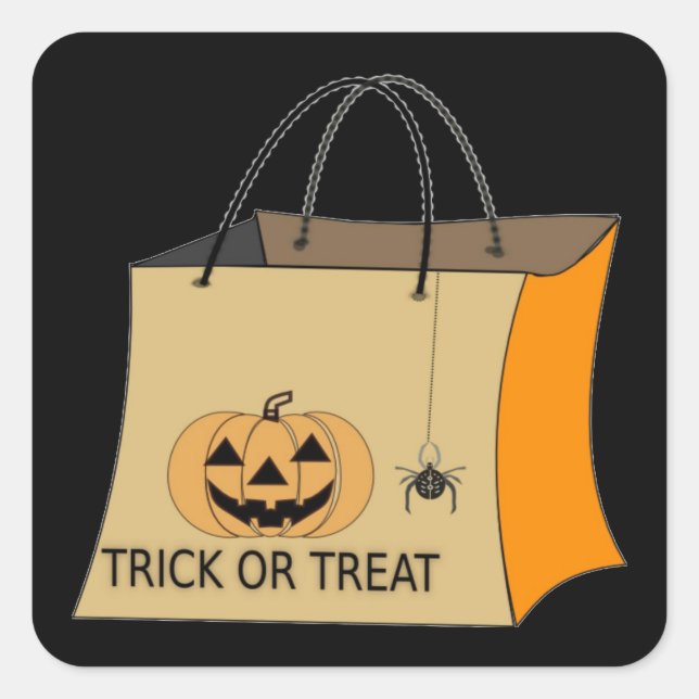 Trick oder Treat Halloween-Sticker Quadratischer Aufkleber (Vorderseite)