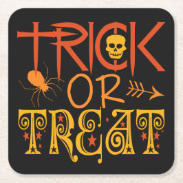 Trick oder Treat Halloween-Untersetzer Rechteckiger Pappuntersetzer