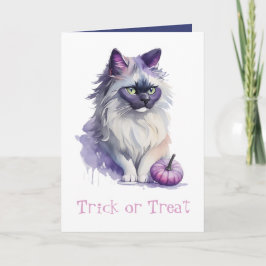 Trick oder Treat Halloween-Wildkatze Karte