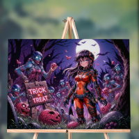 Trick oder Treat Halloween Zombies geben das Gehir