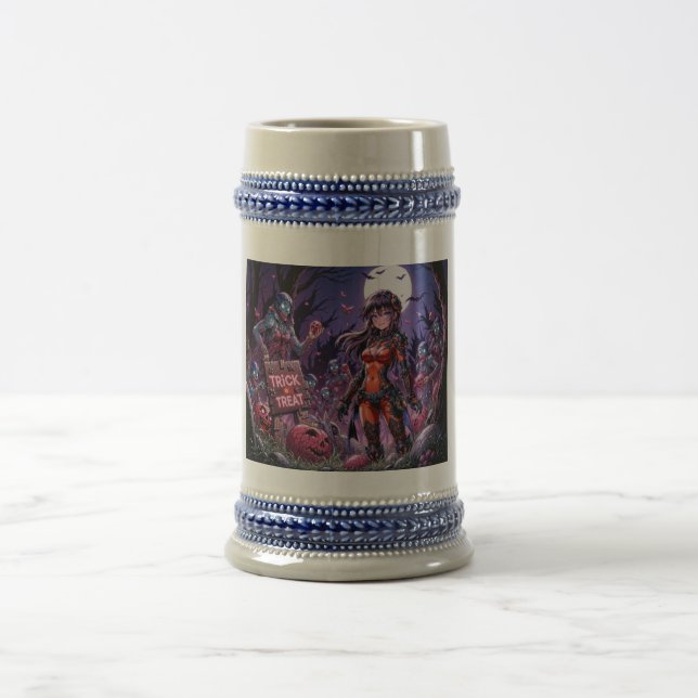 Trick oder Treat Halloween Zombies geben das Gehir Bierglas (Mittel)