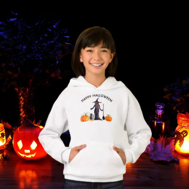 Trick oder Treat Happy Halloween Hexenkatze Pumpki Hoodie (Von Creator hochgeladen)