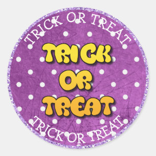 Trick oder Treat Happy Halloween Lila Stickers