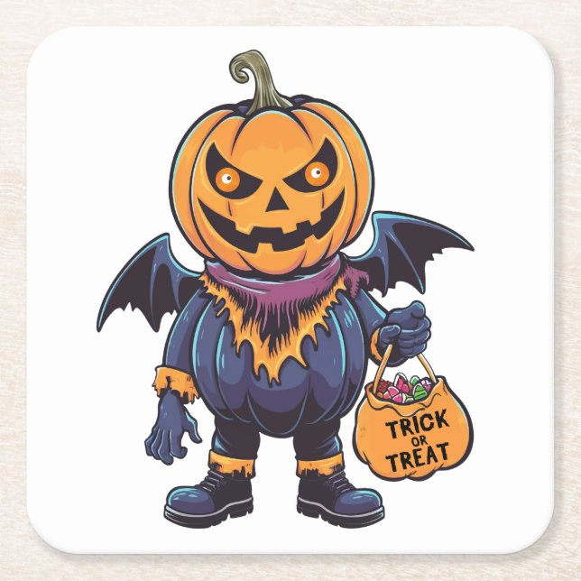 Trick oder Treat | Happy Halloween Rechteckiger Pappuntersetzer (Vorderseite)