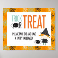Trick oder Treat Happy Halloween Süßwarenschild
