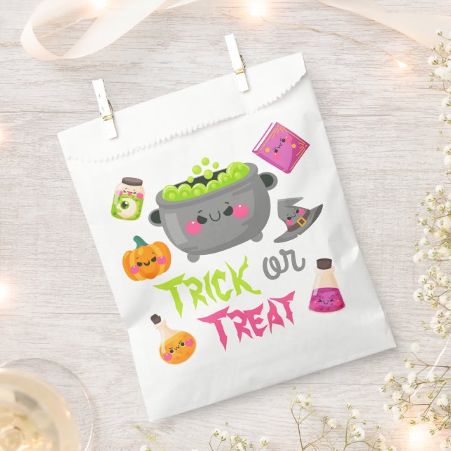 Trick oder Treat Hexe Cauldron Halloween Geschenktütchen (Ausgeschnitten)