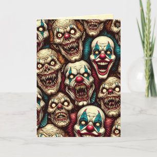 Trick oder Treat   Horriating Clown Halloween Karte