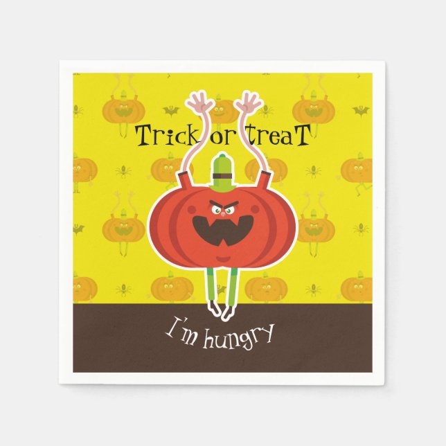 Trick oder treat ich habe Hunger Serviette (Vorderseite)