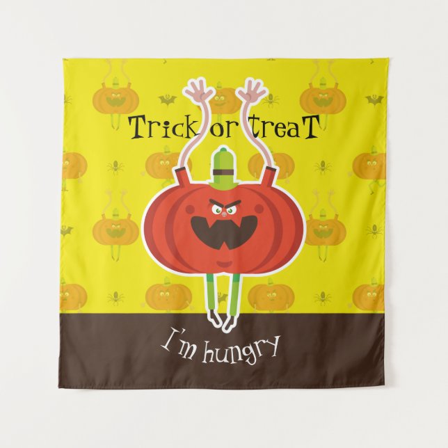 Trick oder treat ich habe Hunger Wandteppich (Vorderseite)