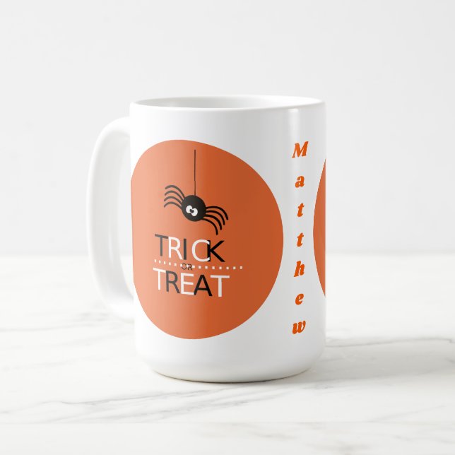 Trick oder Treat Kaffeetasse (Vorderseite Links)