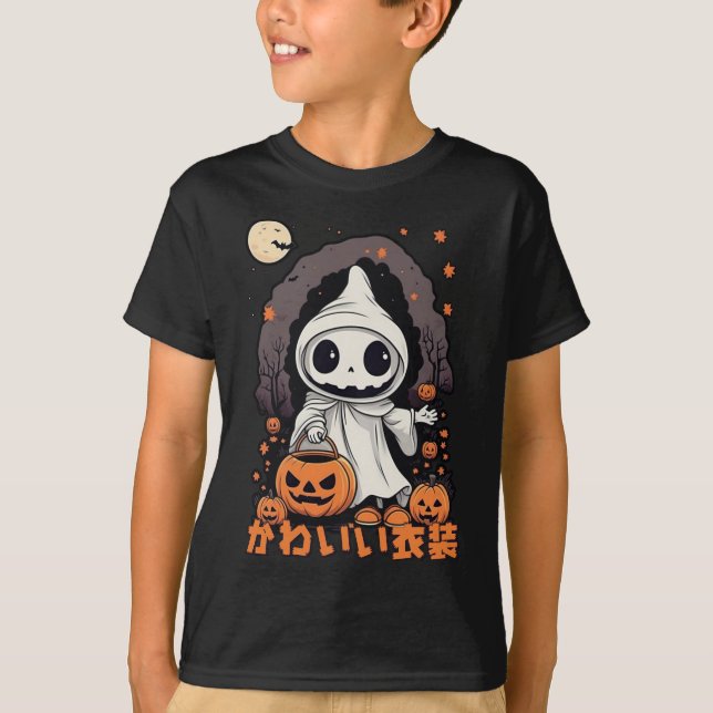 Trick oder Treat - Kawaii Halloween Spooky Ghost T-Shirt (Vorderseite)