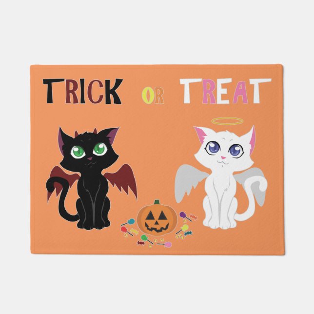 Trick oder Treat Kittens Fußmatte (Vorderseite)
