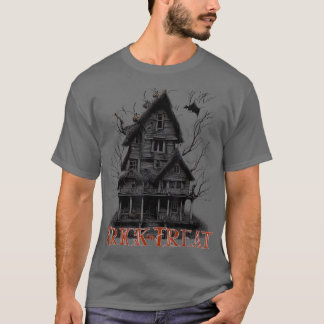Trick oder Treat Large Creepy House Fledermäuse un T-Shirt