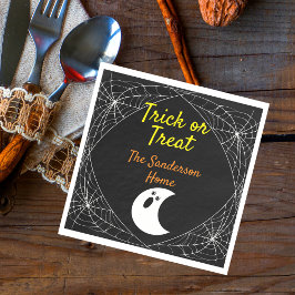 Trick oder Treat Minimalistisch Ghost Halloween Fa Serviette