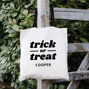 Trick oder Treat Mit Monogramm Halloween Tragetasche