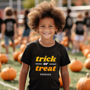 Trick oder Treat Mit Monogramm Halloween Tri-Blend Shirt