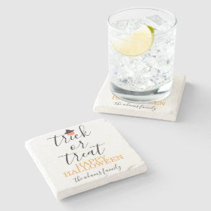 Trick oder Treat Moderne Drehskripte Halloween Steinuntersetzer