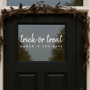 Trick oder Treat Moderne weiße Halloween-Tür Fensteraufkleber