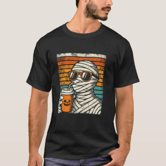 Trick oder Treat Mummy Hipster Latte Funny Hallowe T-Shirt