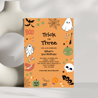 Trick oder Treat Niedlich Ghost Halloween 3. Gebur Einladung