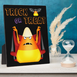 Trick oder Treat Niedlich Vampire Candy Mais Hallo Fotoplatte