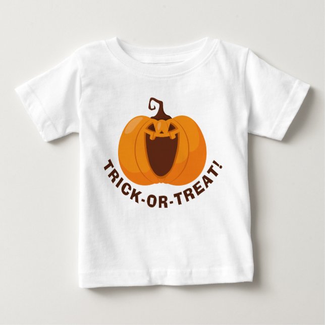 Trick oder Treat Niedlichen Halloween Orange Pumpk Baby T-shirt (Vorderseite)
