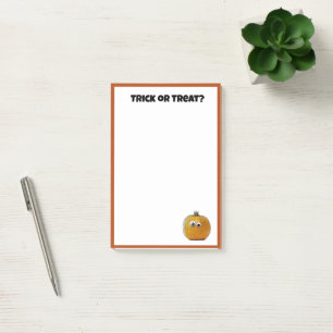 Trick oder Treat Niedlicher Halloween Pumpkin-Cart Post-it Klebezettel