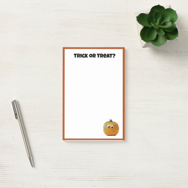 Trick oder Treat Niedlicher Halloween Pumpkin-Cart Post-it Klebezettel (Büro)