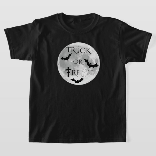 Trick oder Treat Niedliches Halloween-Design T-Shirt (Ablage )