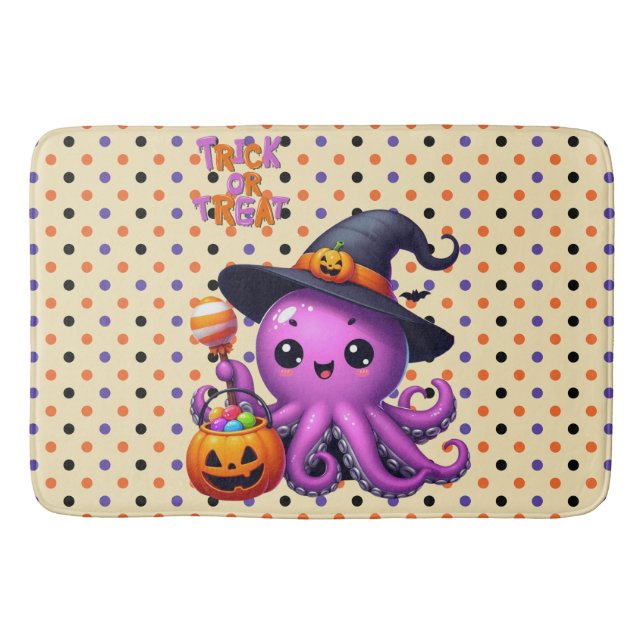 Trick oder Treat Octopus Halloween Badematte (Vorderseite)