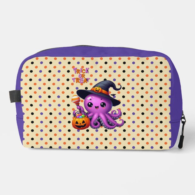Trick oder Treat Octopus Halloween Waschbeutel (Vorderseite)
