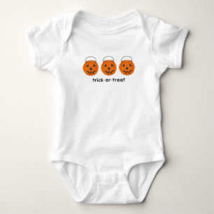 Trick oder Treat Orange Carved Pumpkin Halloween Baby Strampler
