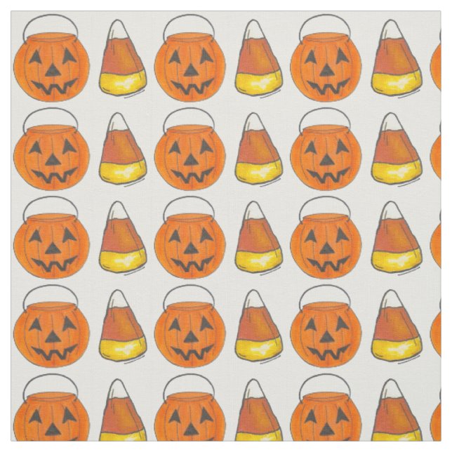 Trick oder Treat Pumpkin Candy Corn Halloween-Part Stoff (Muster)