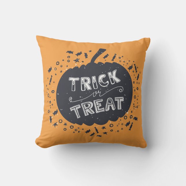 Trick oder Treat Pumpkin Halloween-Kissen Kissen (Vorderseite)