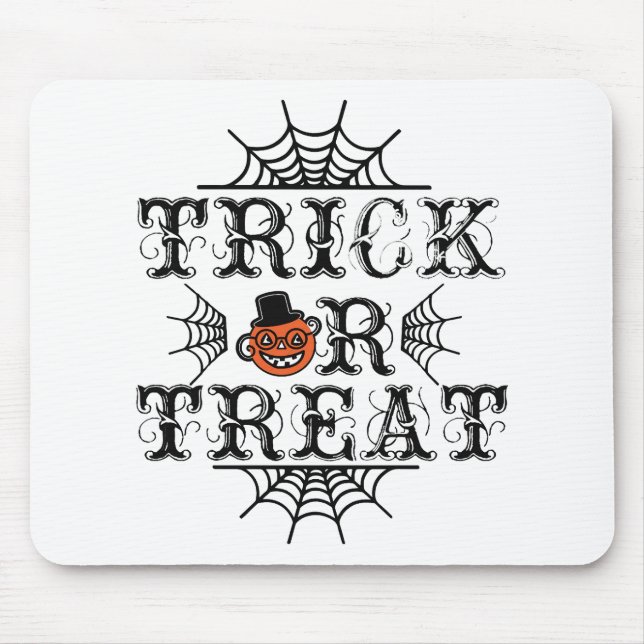 Trick oder Treat Pumpkin Spiders Happy Halloween Mousepad (Vorne)
