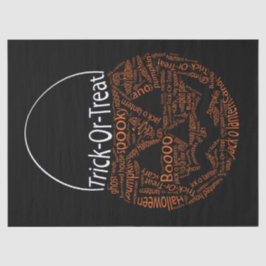 Trick oder Treat Pumpkin Typografie Orange Seidenpapier