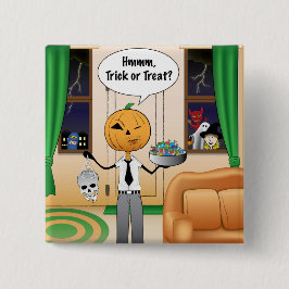 Trick oder Treat Pumpkin Vater Button