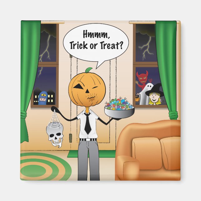 Trick oder Treat Pumpkin Vater Magnet (Vorne)