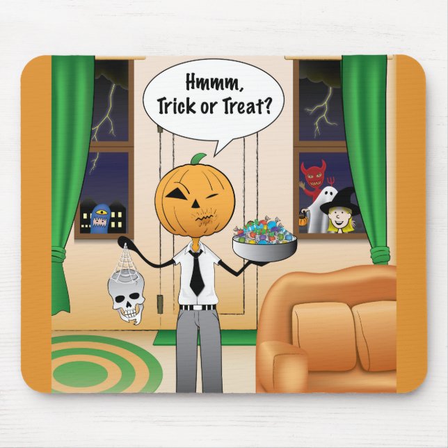 Trick oder Treat Pumpkin Vater Mousepad (Vorne)