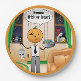 Trick oder Treat Pumpkin Vater Pappteller