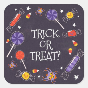 Trick oder Treat Quadratischer Aufkleber