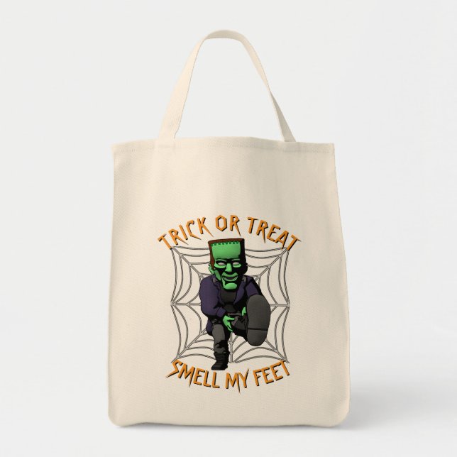 Trick oder Treat Riech meine Feet Frankenstein Tas Tragetasche (Vorne)