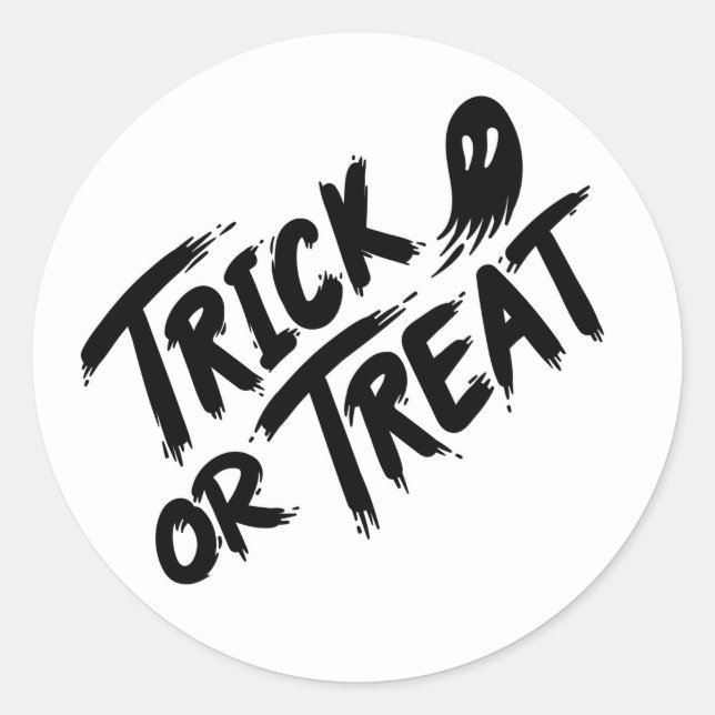 Trick oder Treat Runder Aufkleber (Vorderseite)